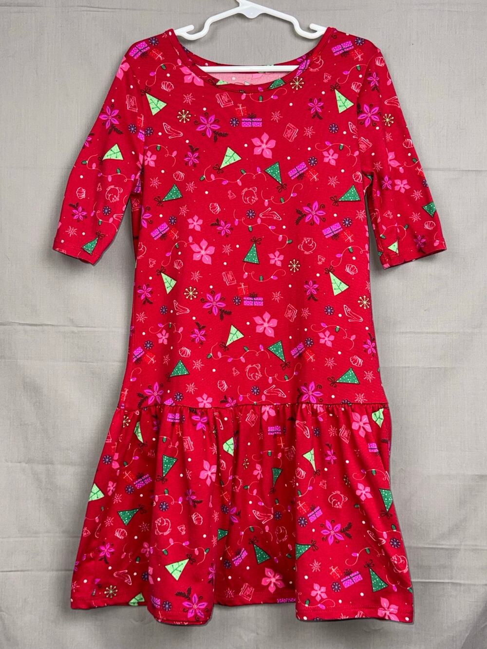 Disney Girls Red Holiday Dress, Size M (7/8)